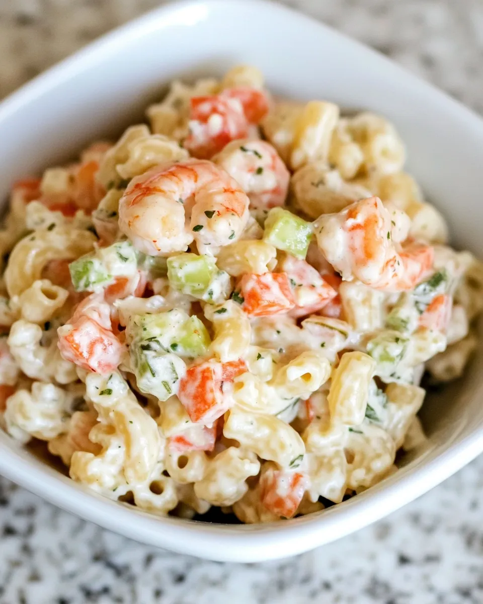 Delicious Shrimp and Macaroni Salad (Family Favorite) shot