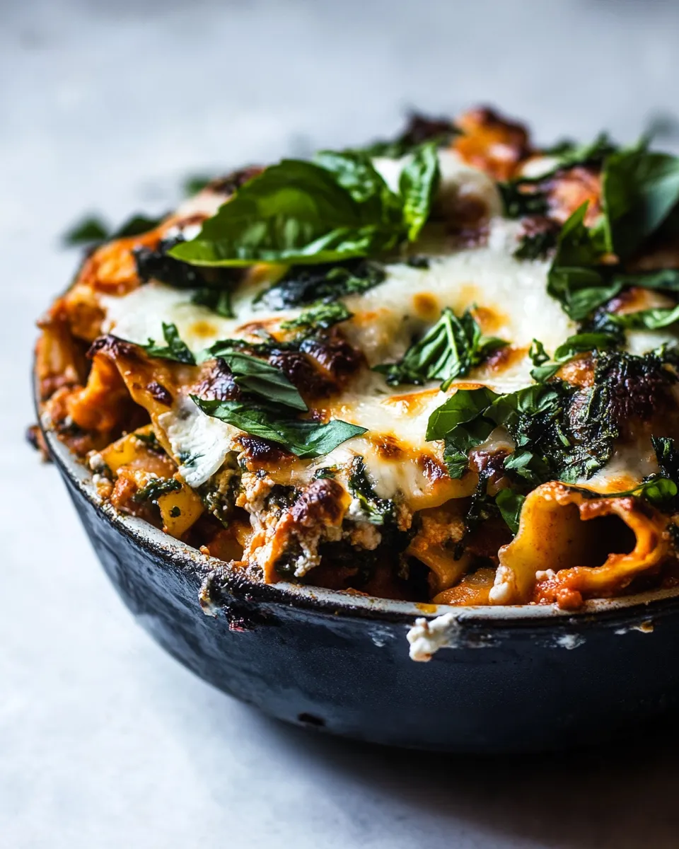 Homemade Simple Vegetarian Skillet Lasagna. recipe photo