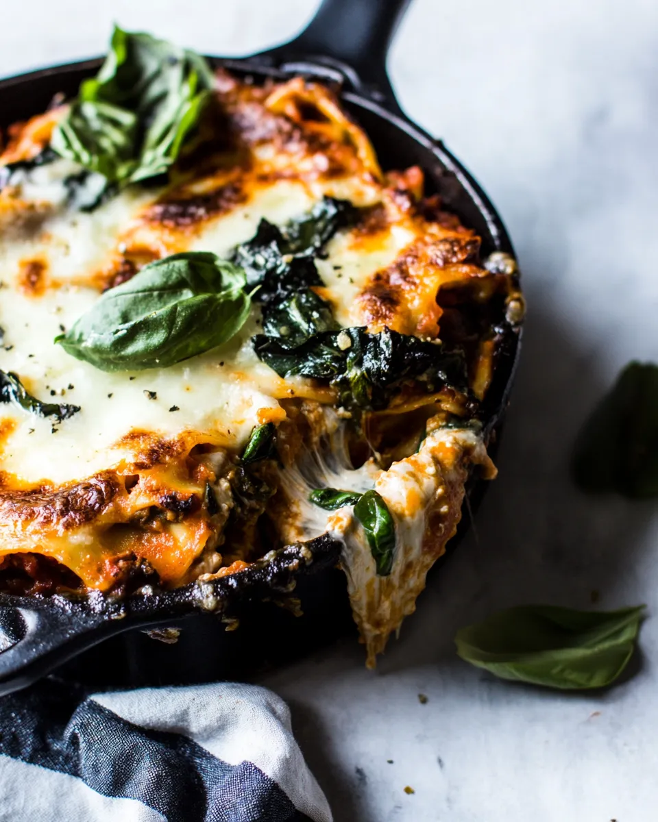 Ultimate Simple Vegetarian Skillet Lasagna. recipe image