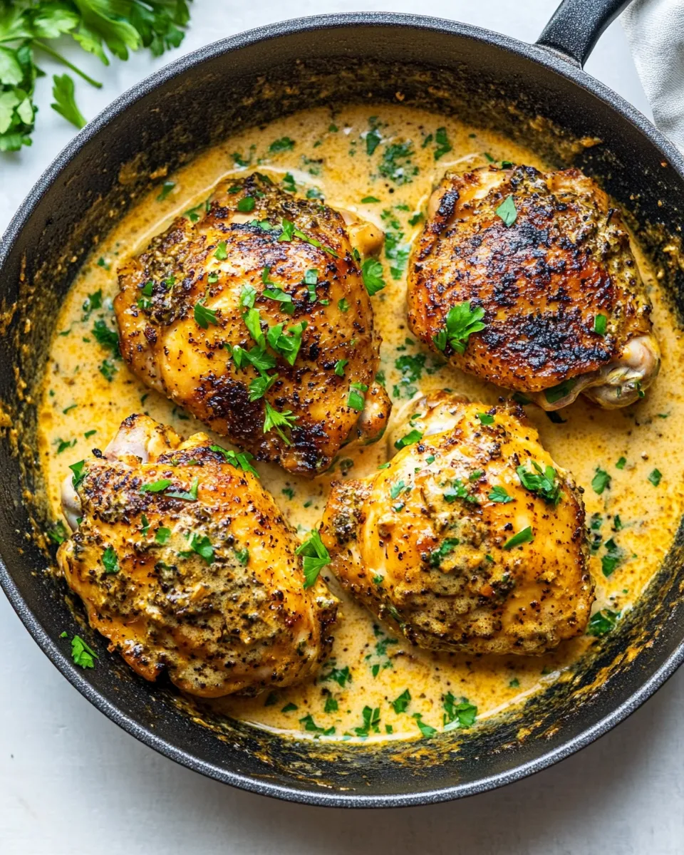 Quick Skillet Chicken Thighs with Cream Sauce image