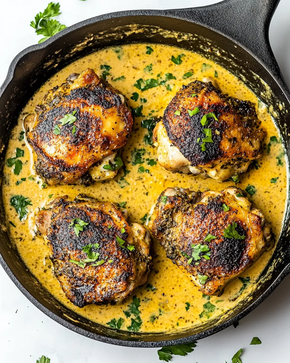 Delicious Skillet Chicken Thighs with Cream Sauce recipe photo