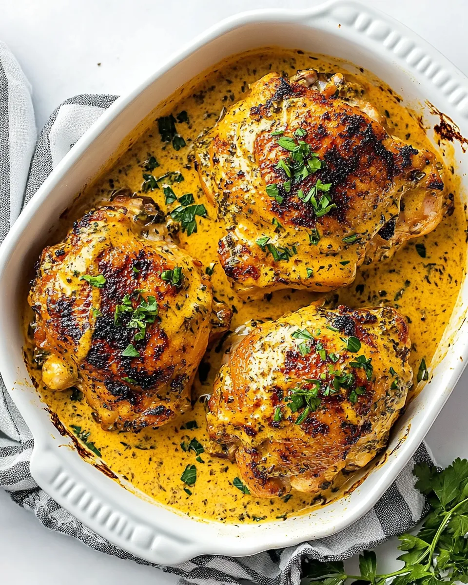 Savory Skillet Chicken Thighs with Cream Sauce shot