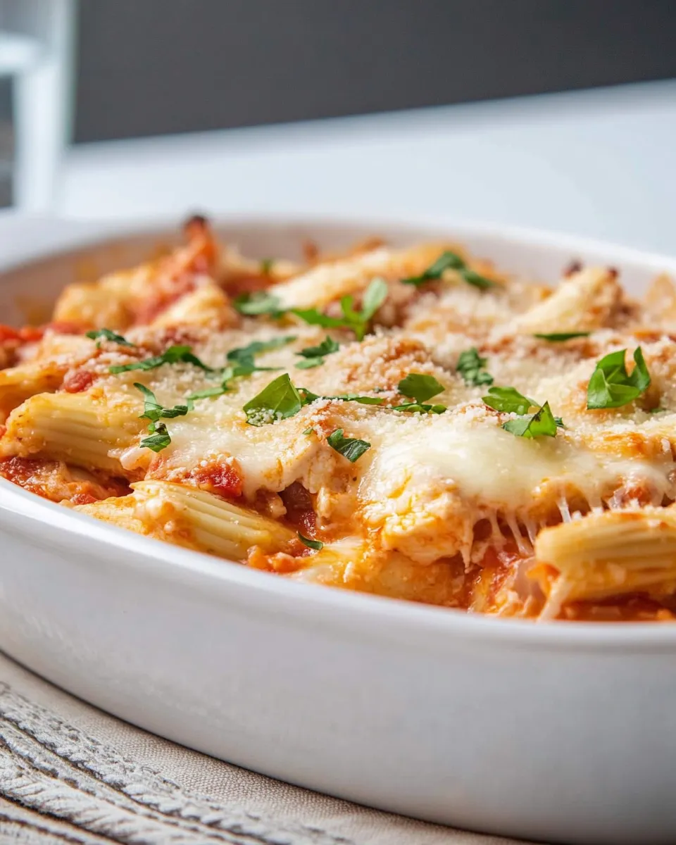 Quick Skinny Chicken Parmesan Casserole shot