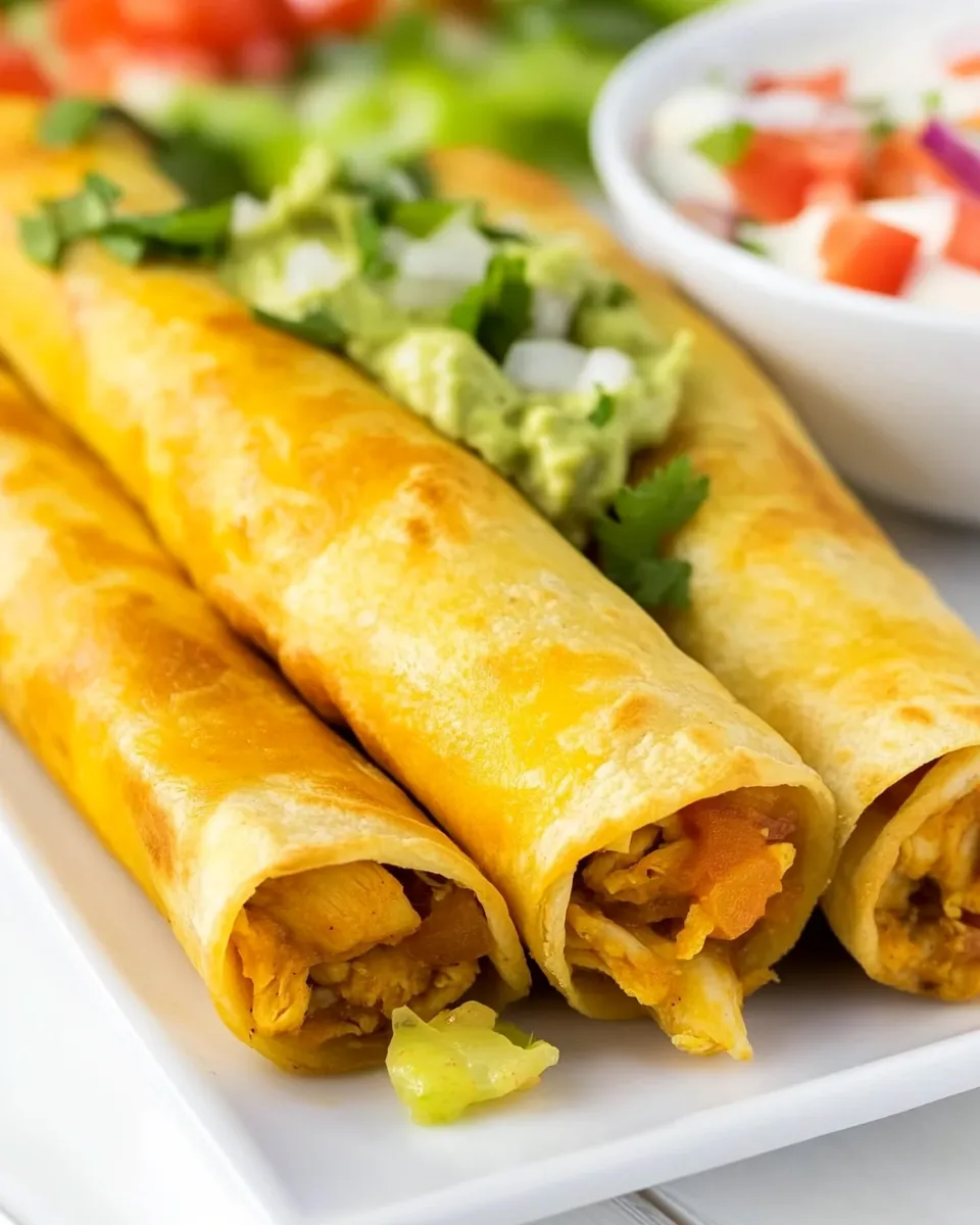 Delicious Skinny Chicken Taquitos shot