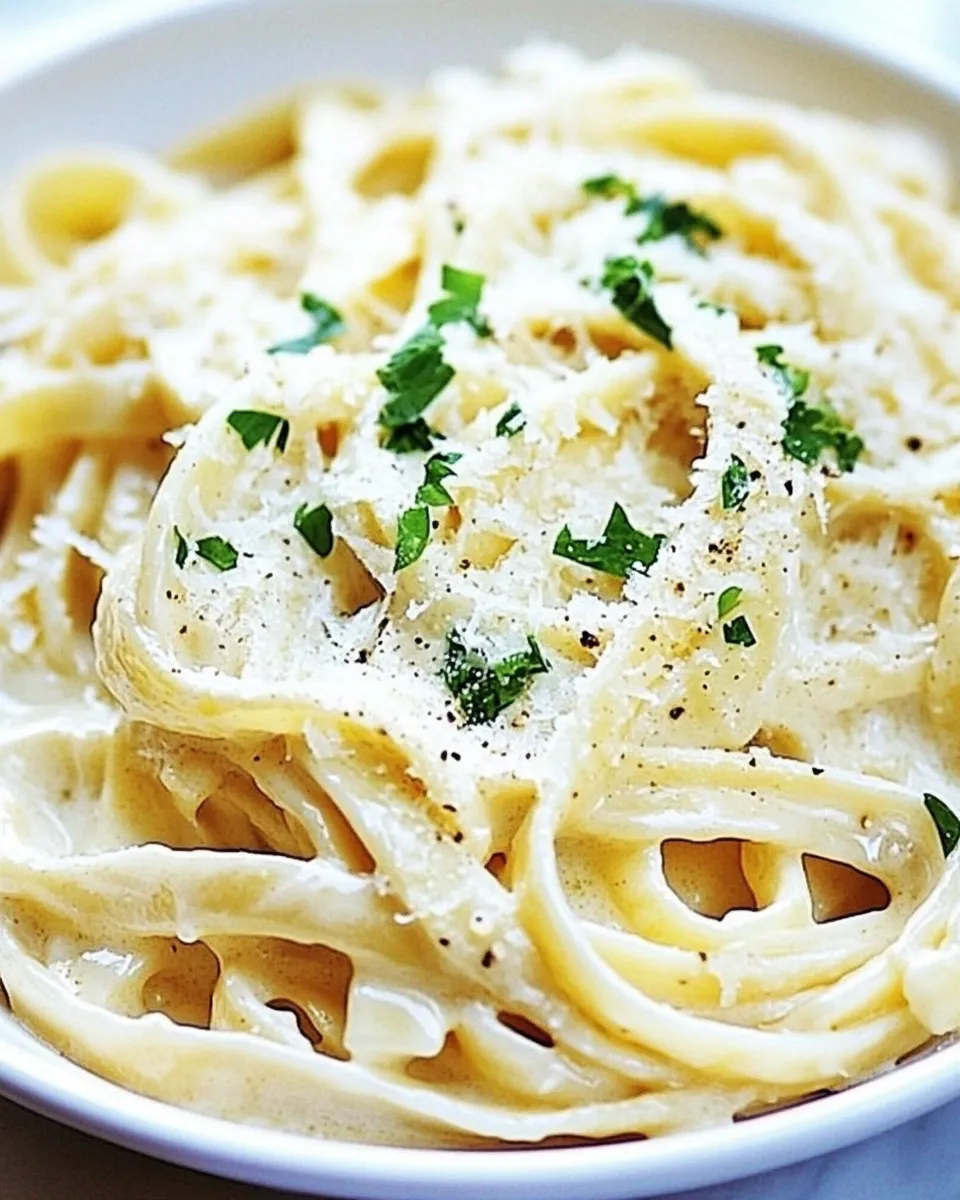 Easy Skinny Fettuccine Alfredo Recipe shot