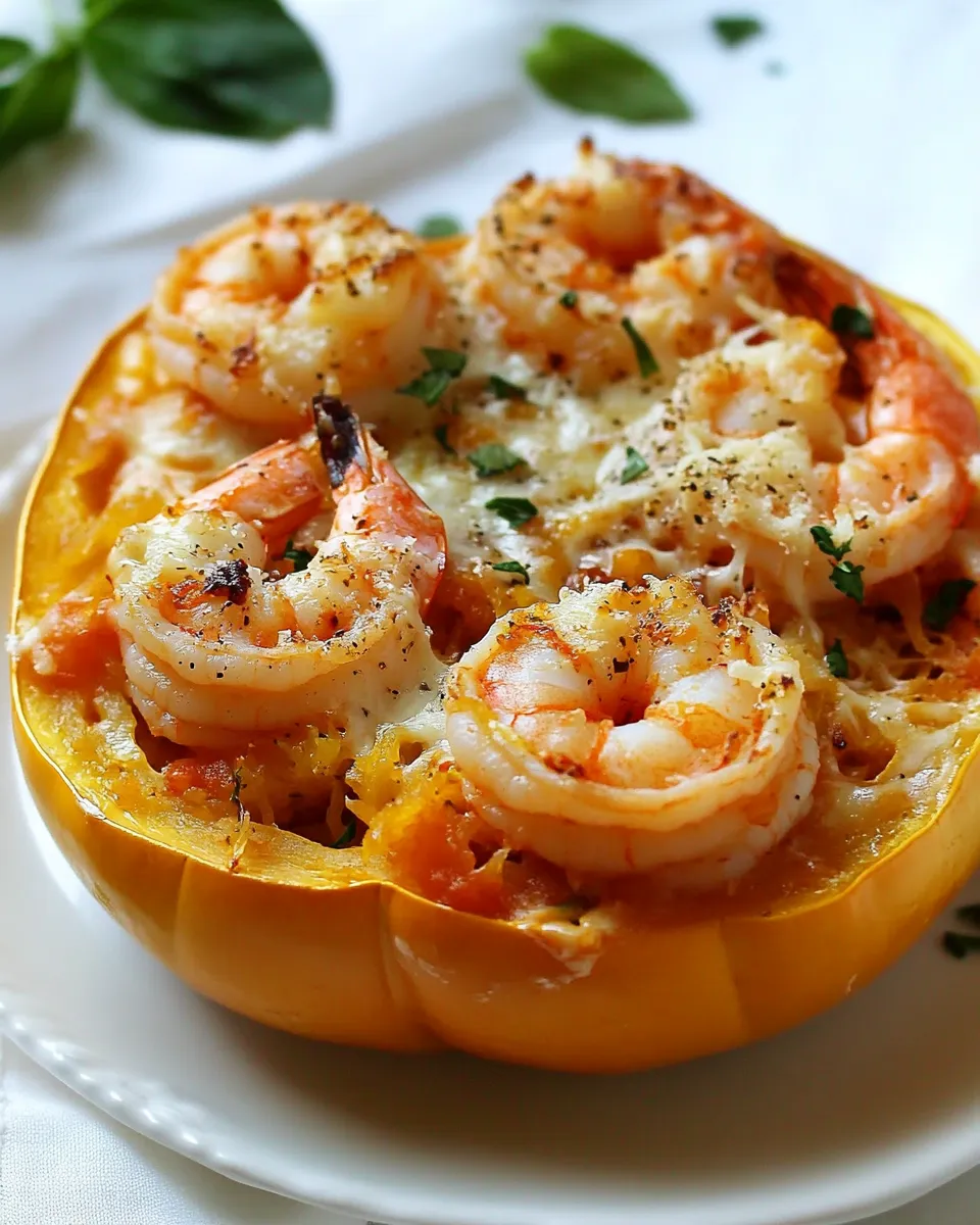 Homemade Skinny Shrimp Parmesan Spaghetti Squash photo