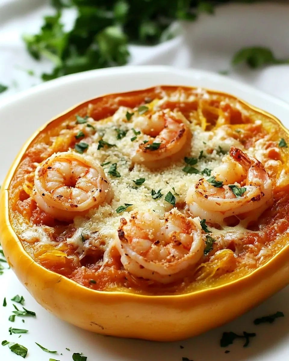 Classic Skinny Shrimp Parmesan Spaghetti Squash image