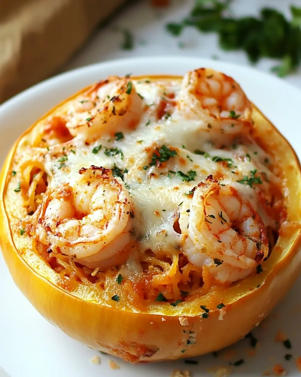 Easy Skinny Shrimp Parmesan Spaghetti Squash recipe photo