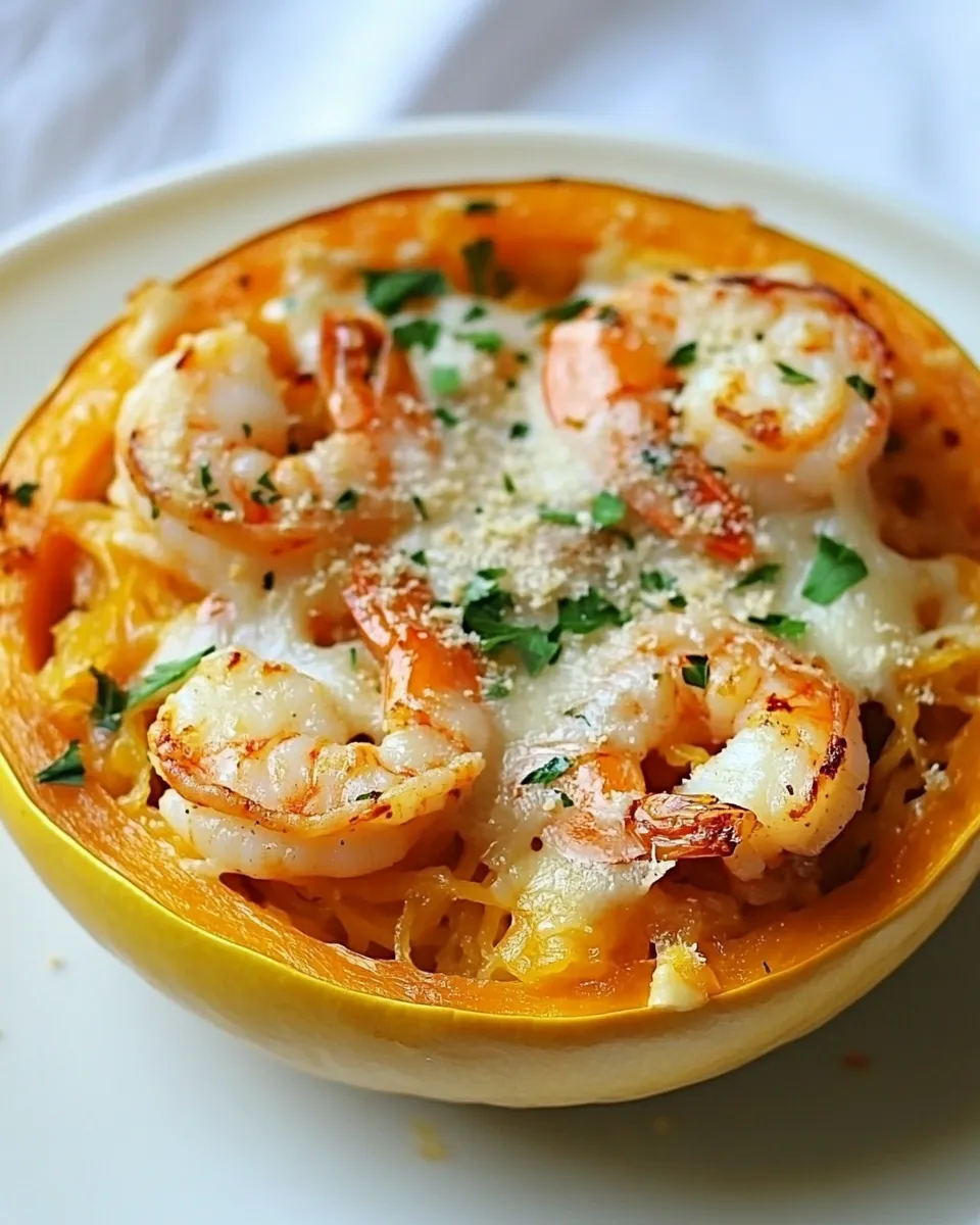 Delicious Skinny Shrimp Parmesan Spaghetti Squash shot
