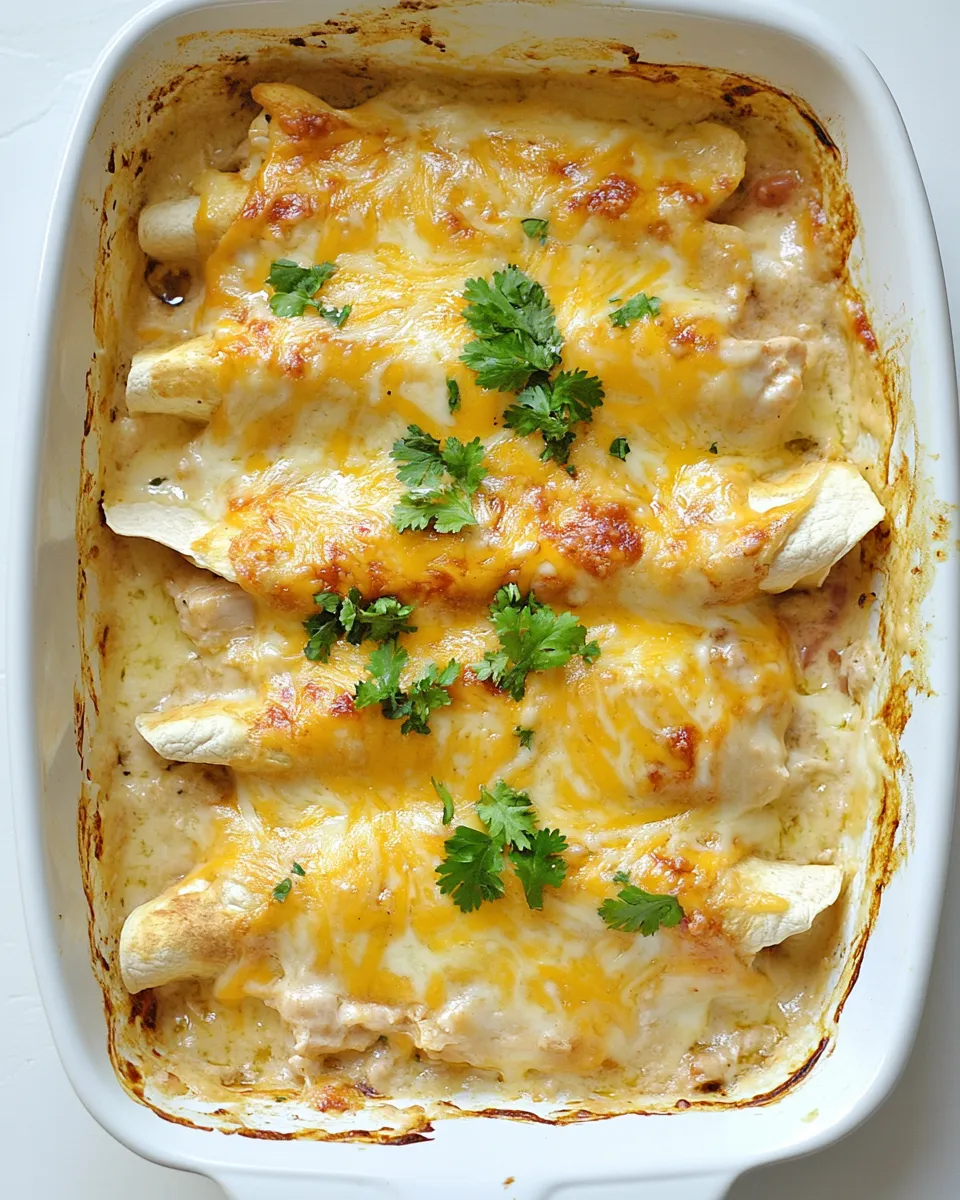 Homemade Skinny White Chicken Enchiladas photo
