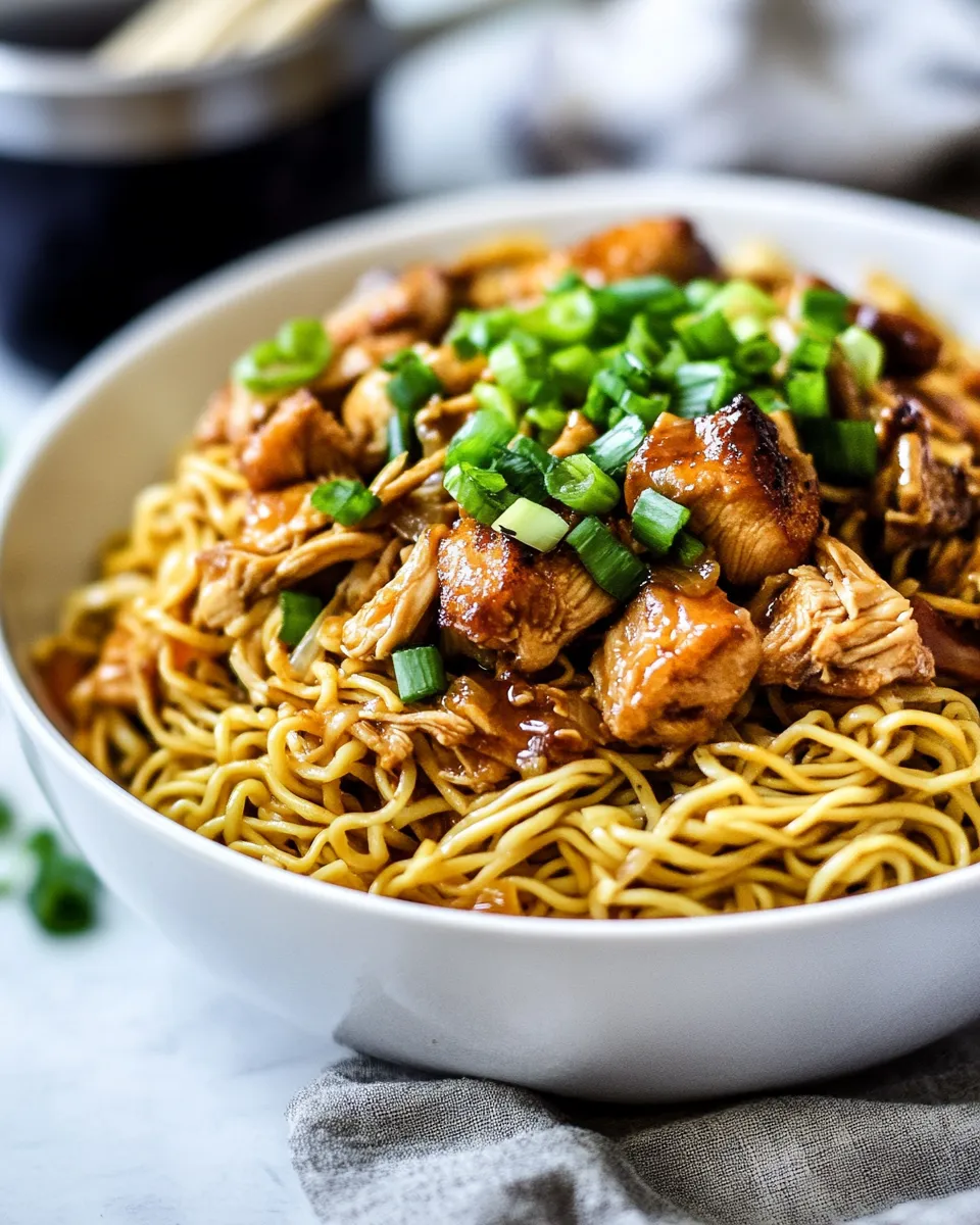 Delicious Slow-Cooker Chicken Chow Mein plate image