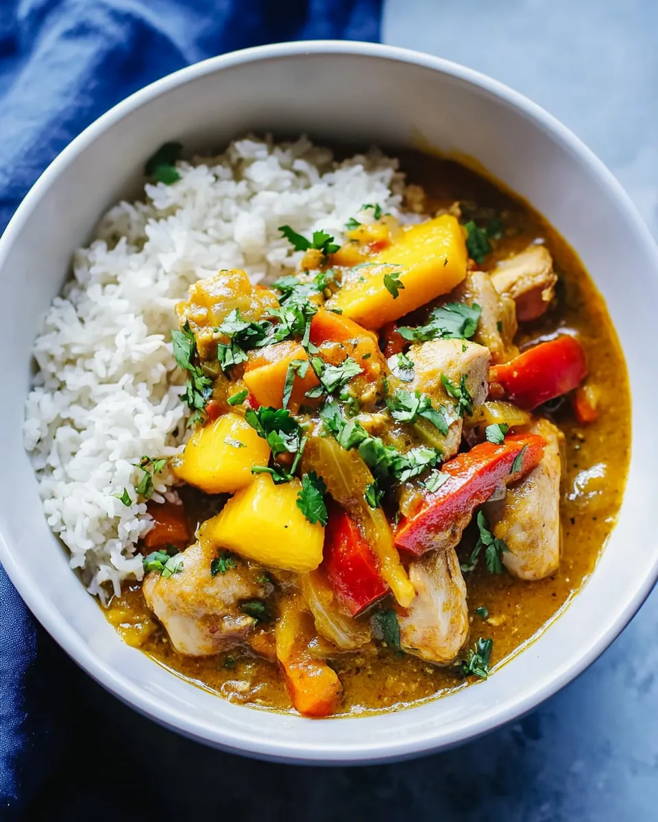 Easy Slow-Cooker Mango-Chicken Curry food shot