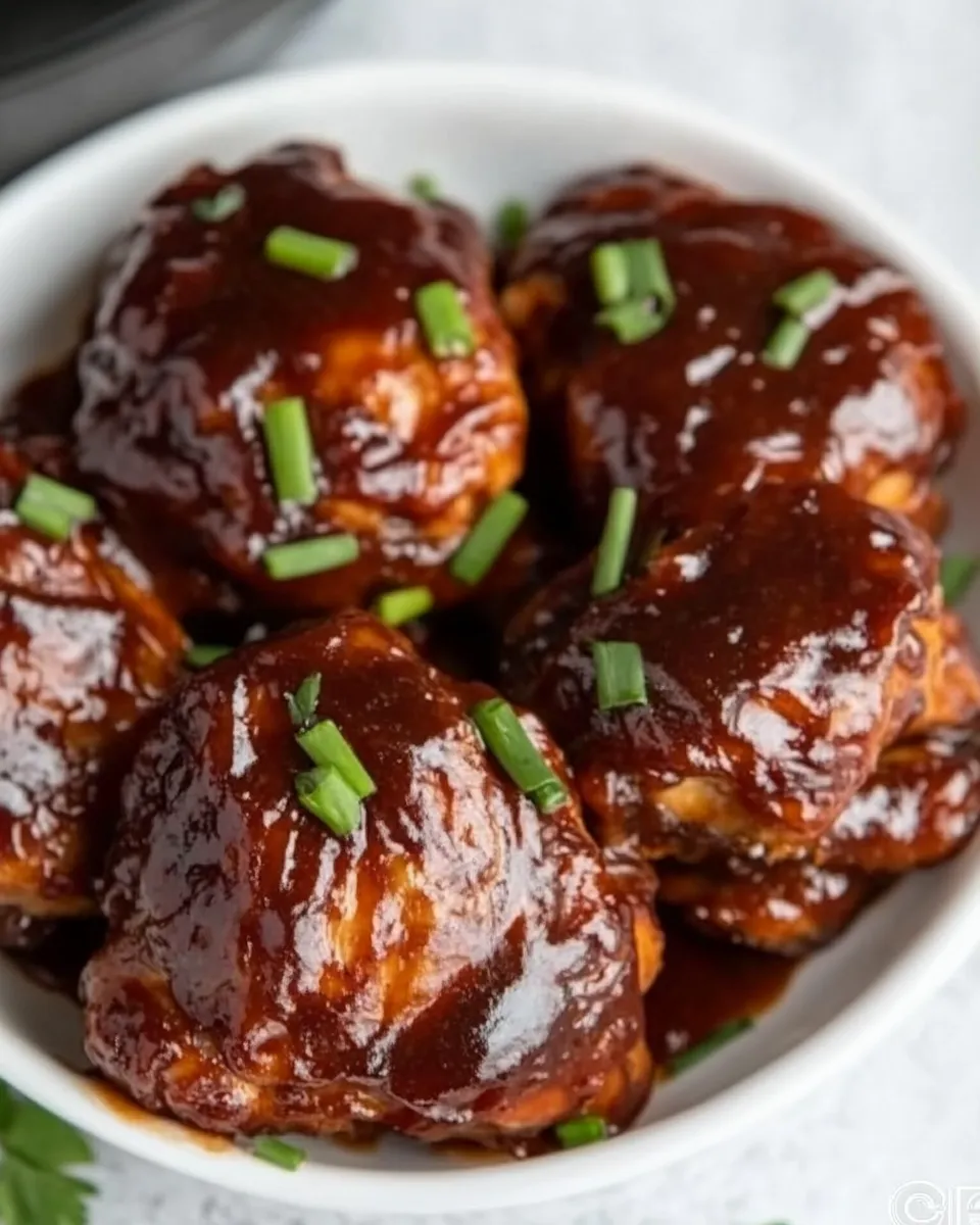 Easy Slow Cooker BBQ Chicken Thighs recipe photo