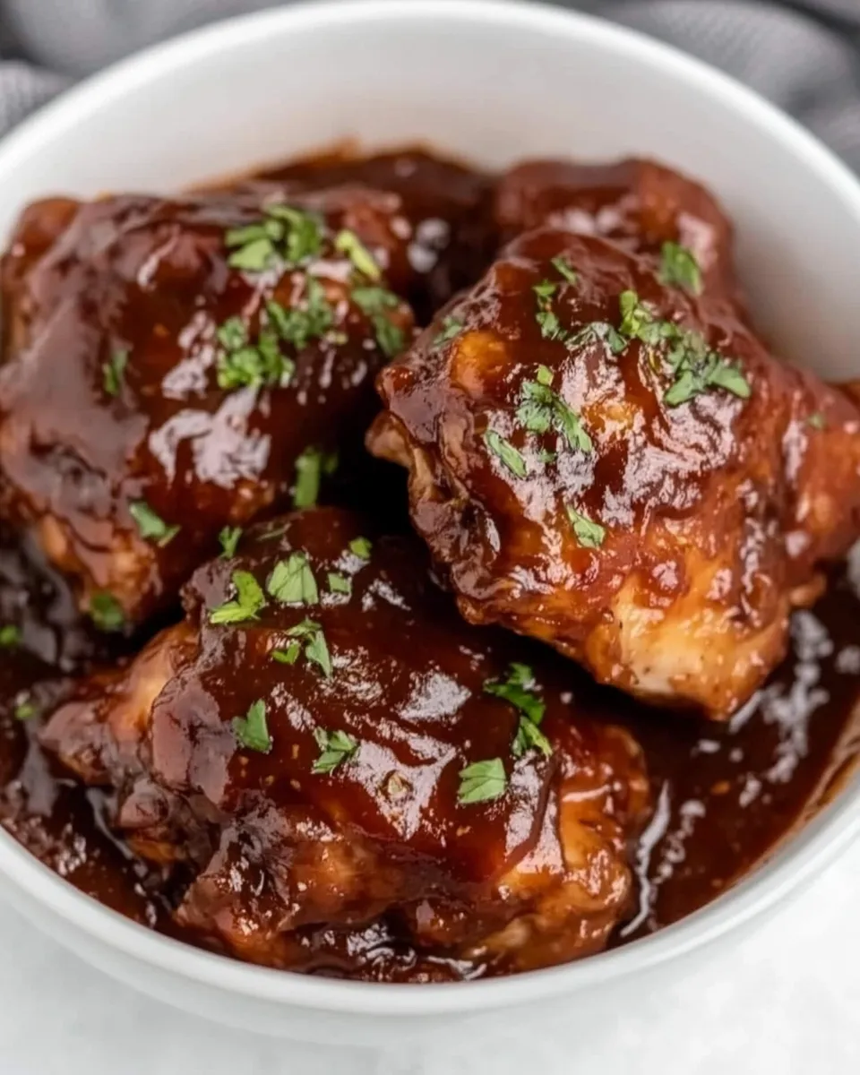 Delicious Slow Cooker BBQ Chicken Thighs dish photo