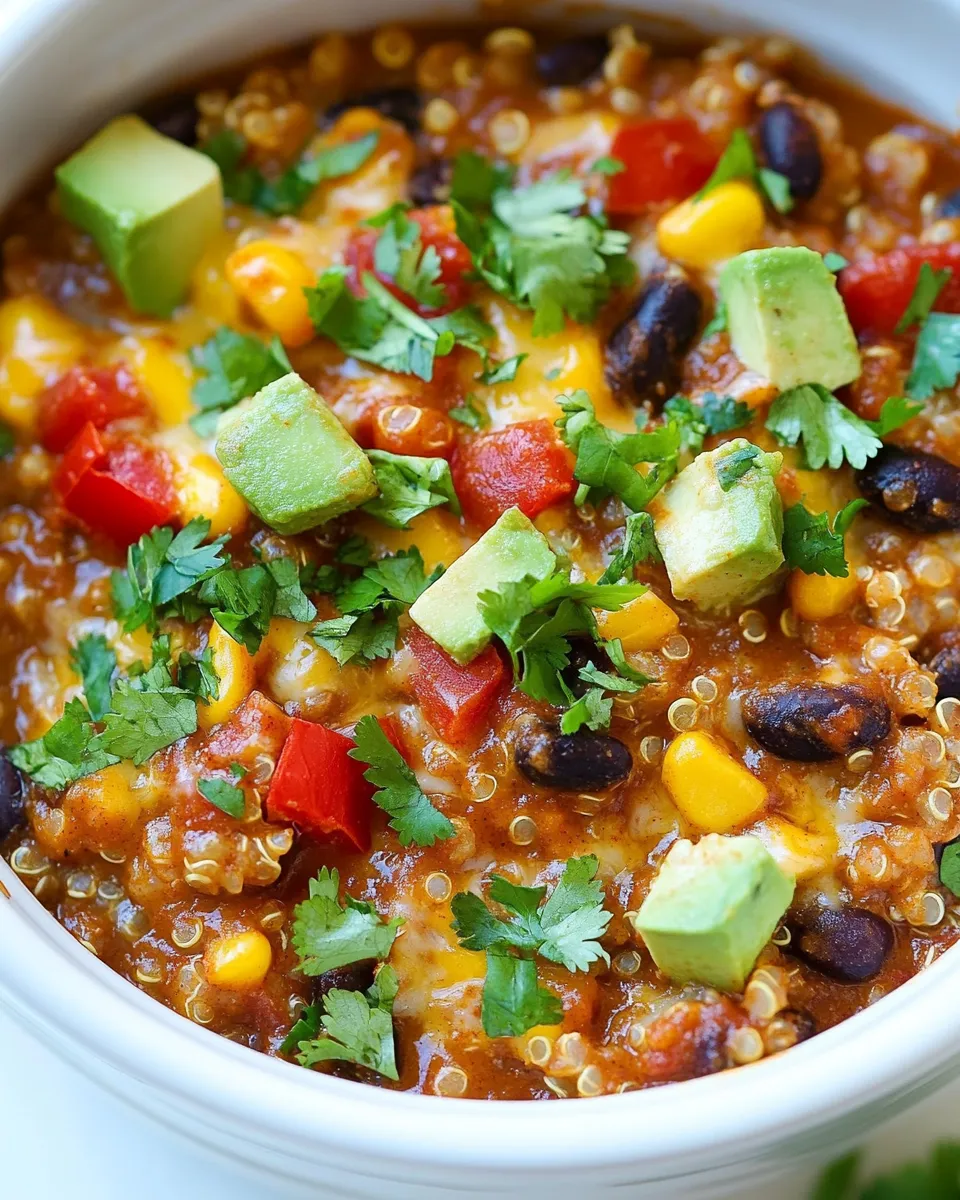 Delicious Slow Cooker Enchilada Quinoa Bake image