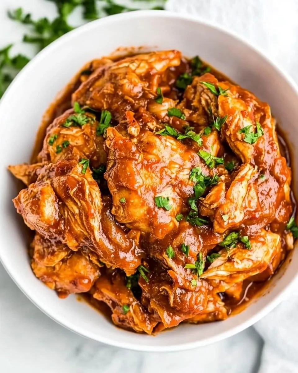 Delicious Slow Cooker Hawaiian Barbecue Chicken shot