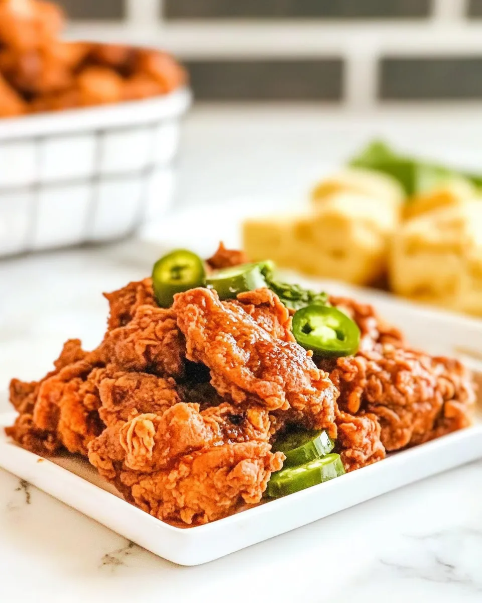 Delicious Slow Cooker Nashville Hot Chicken plate image