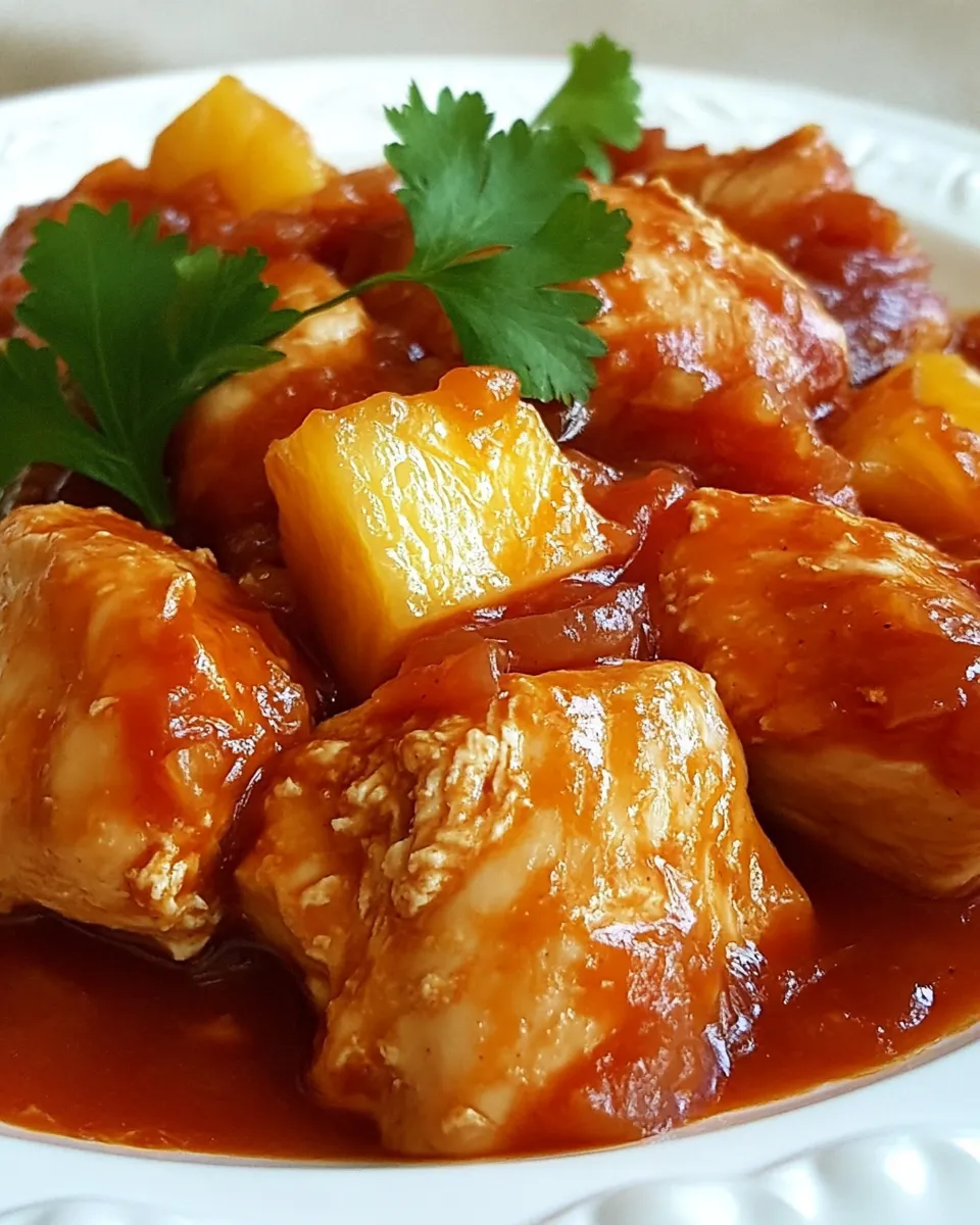 Homemade Slow Cooker Pineapple Salsa Chicken recipe photo