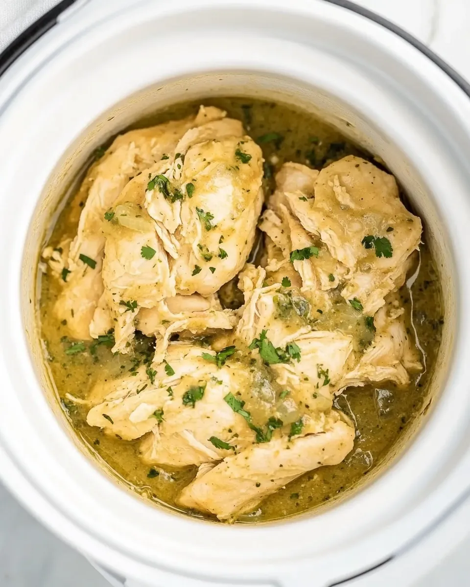 Homemade Slow Cooker Salsa Verde Chicken recipe photo