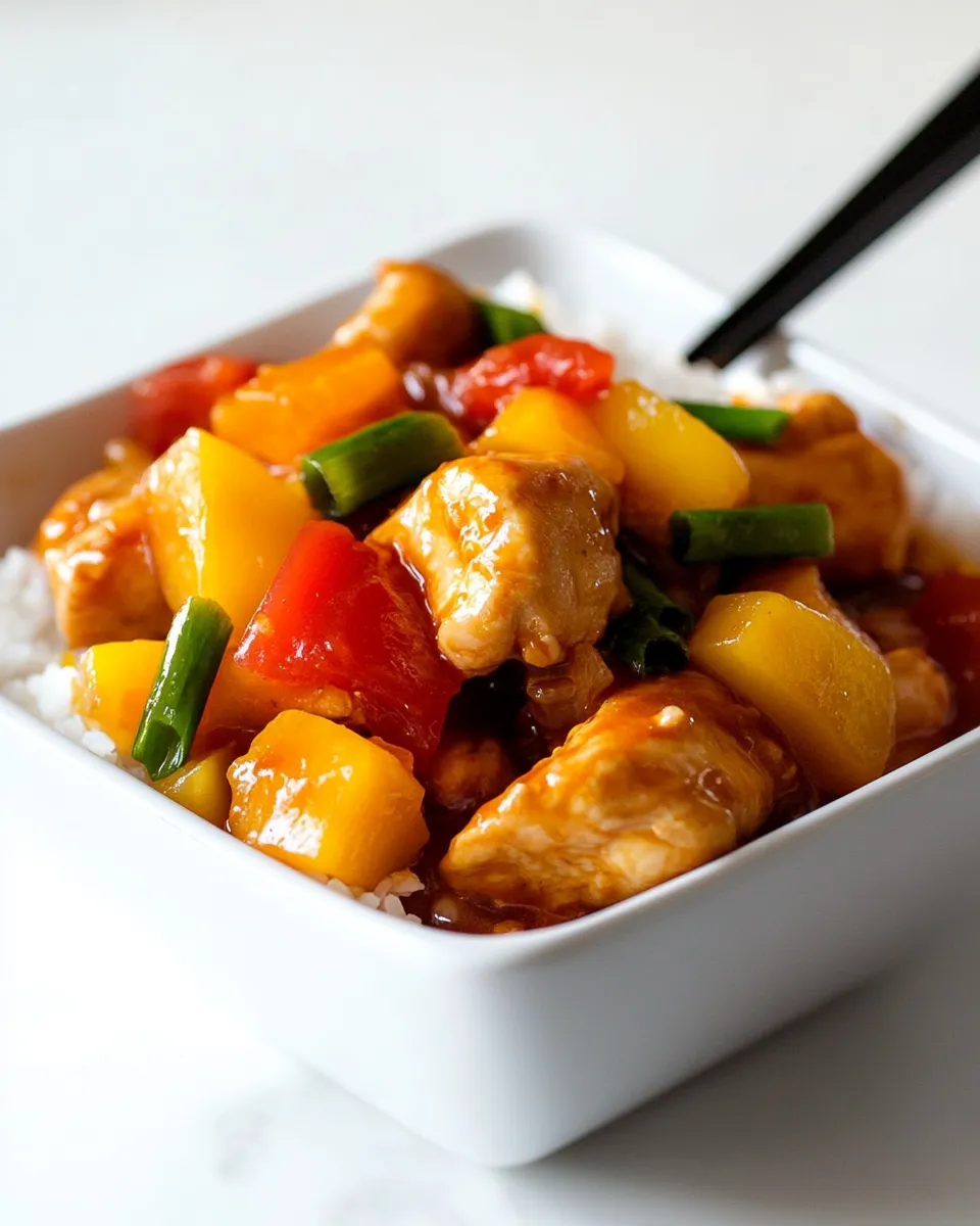 Homemade Slow Cooker Sweet and Sour Chicken shot