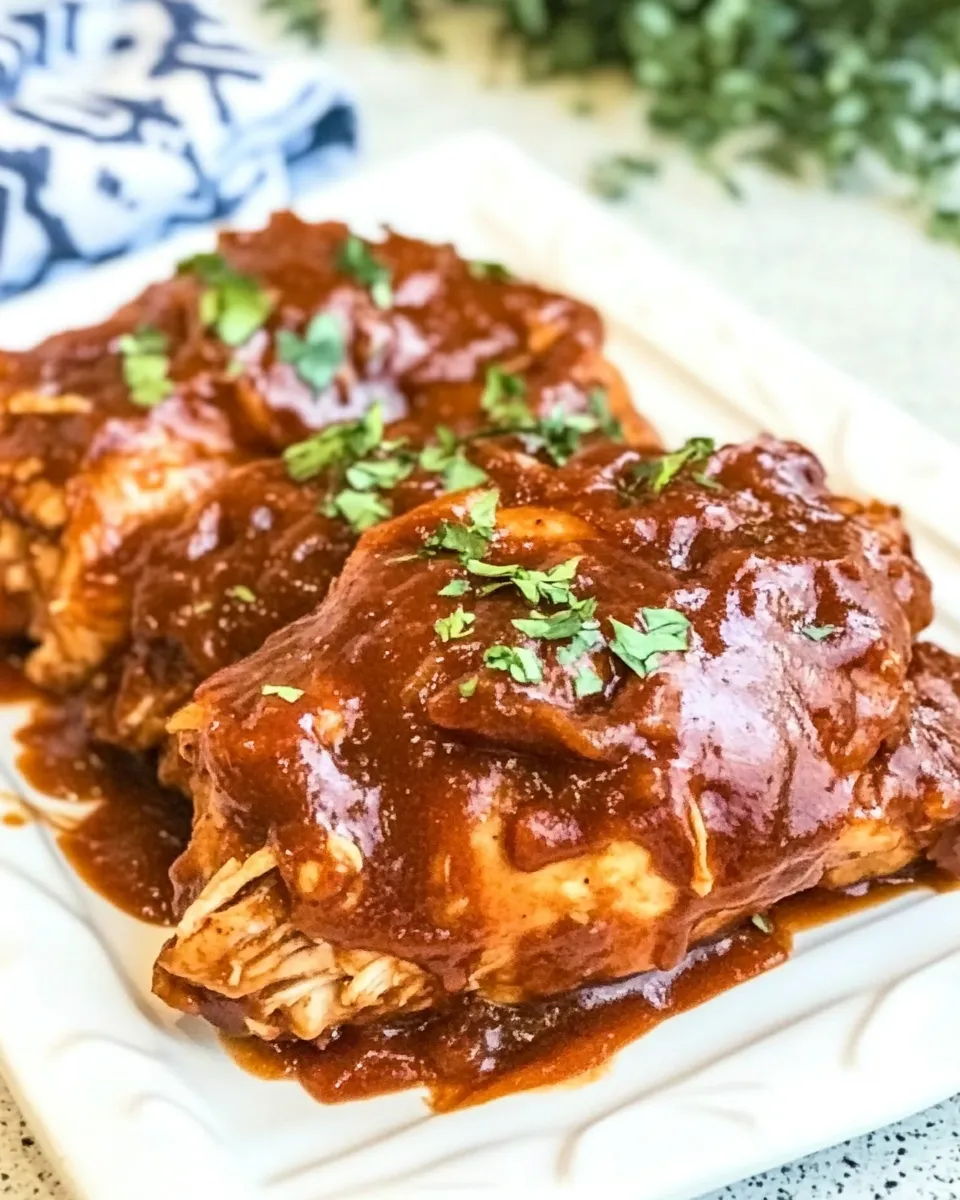 Quick Slow Cooker Zesty BBQ Chicken shot