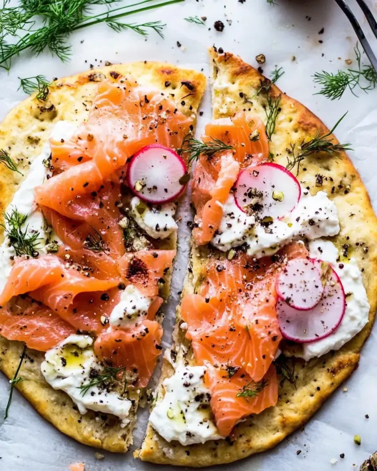 Homemade Smoked Salmon Breakfast Flatbread recipe photo
