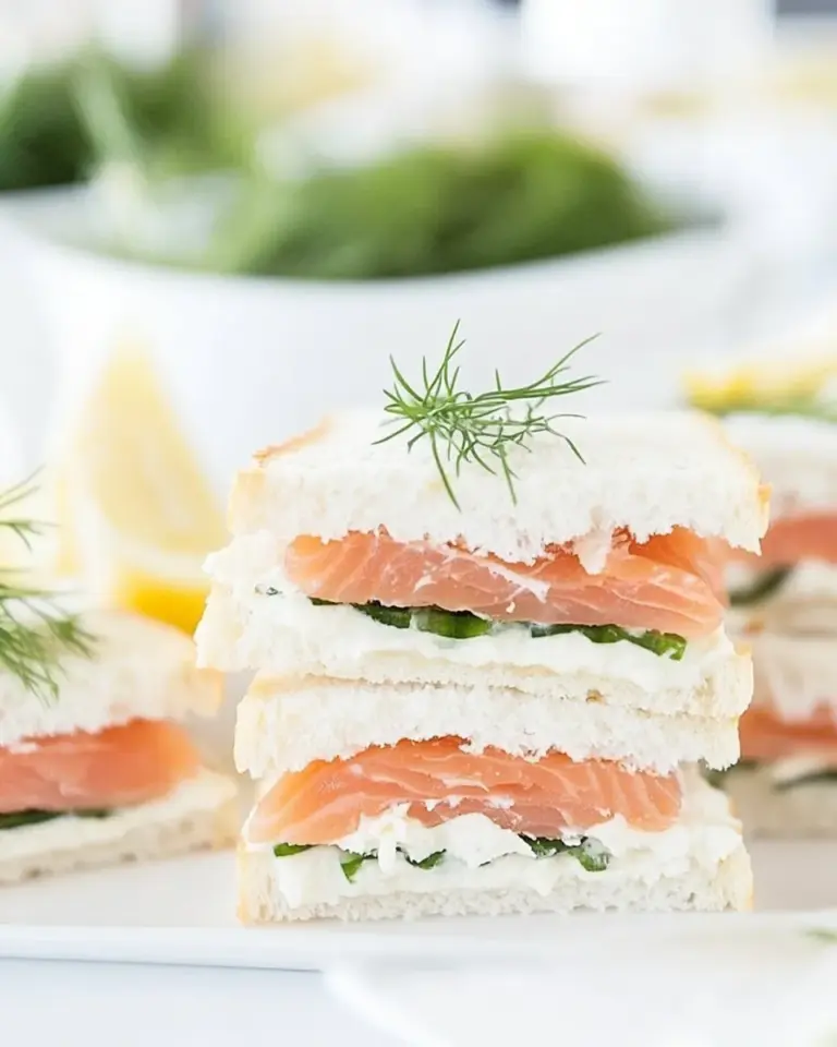 Homemade Smoked Salmon Tea Sandwiches Recipe photo