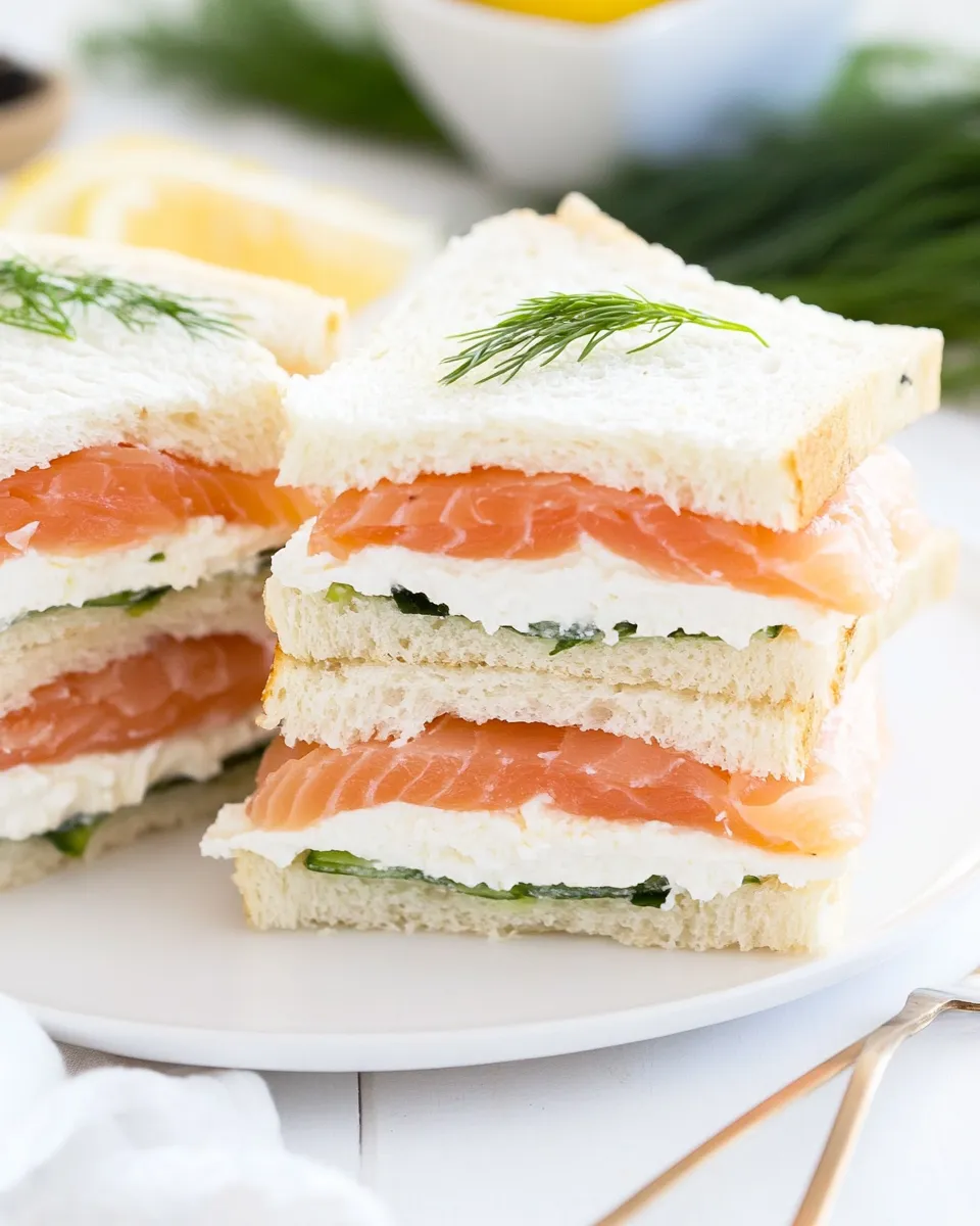Classic Smoked Salmon Tea Sandwiches Recipe image