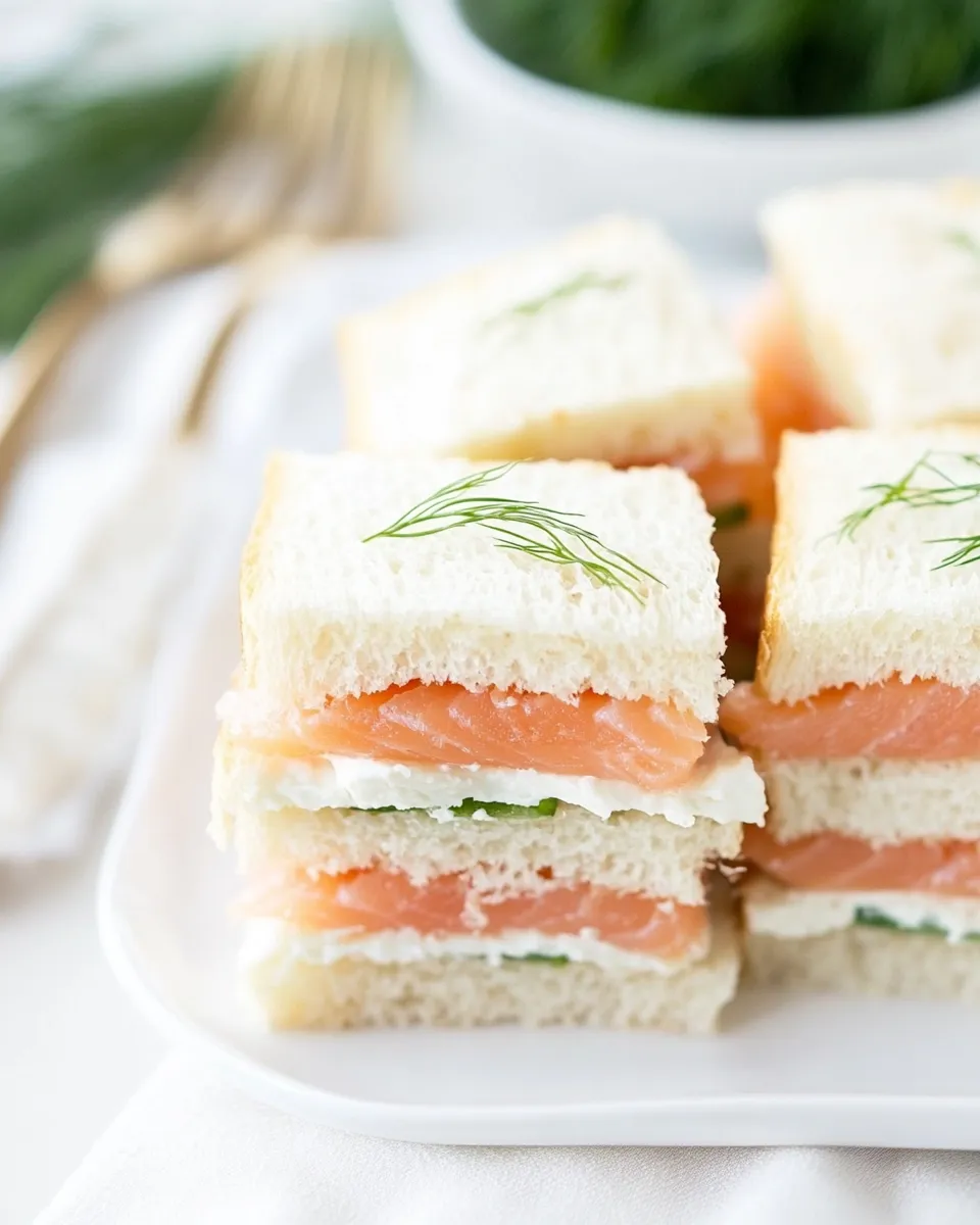 Easy Smoked Salmon Tea Sandwiches Recipe dish photo