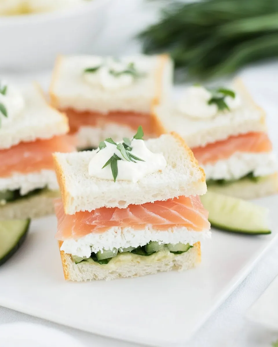 Delicious Smoked Salmon Tea Sandwiches Recipe recipe photo