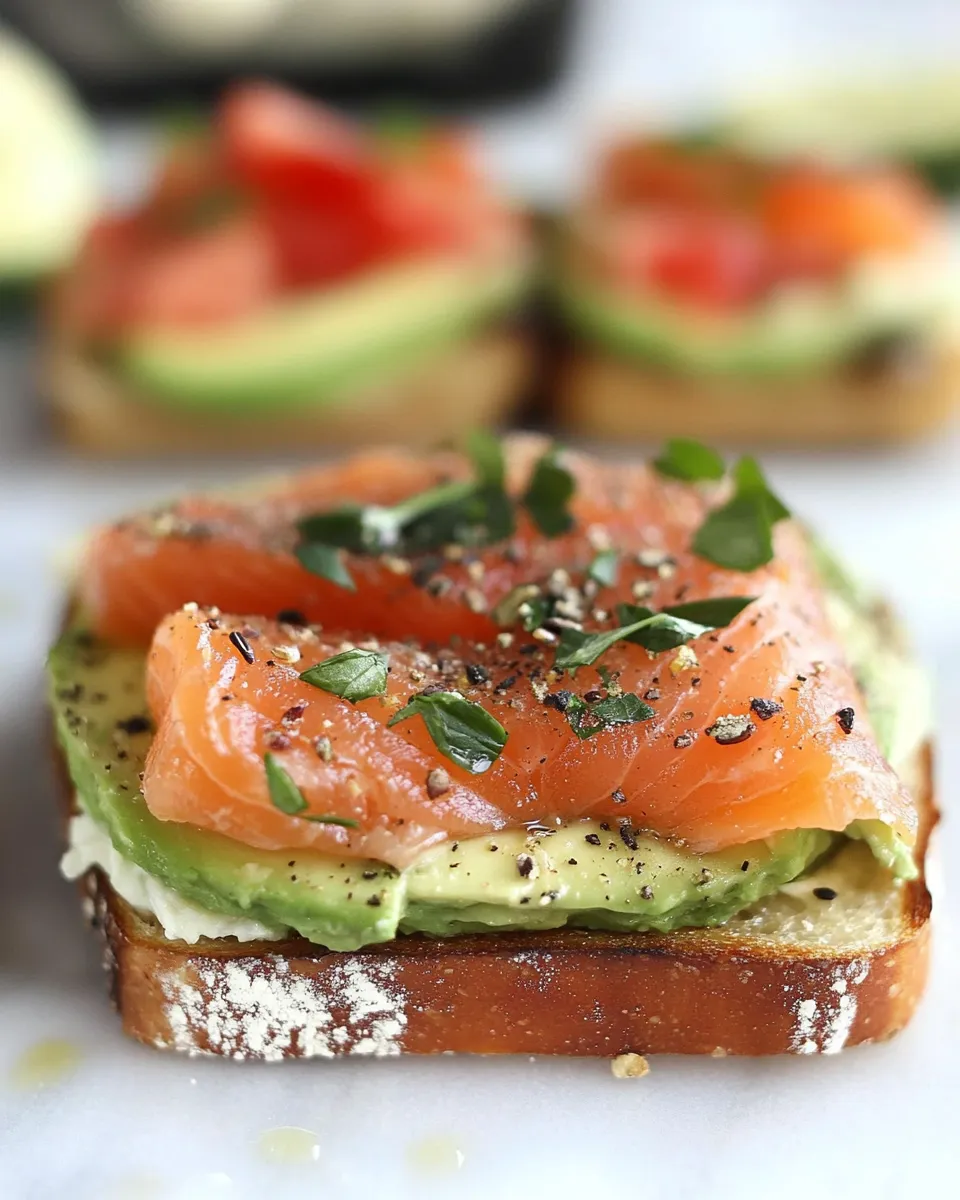 Classic Smoked Salmon & Smashed Avocado Tartines recipe image