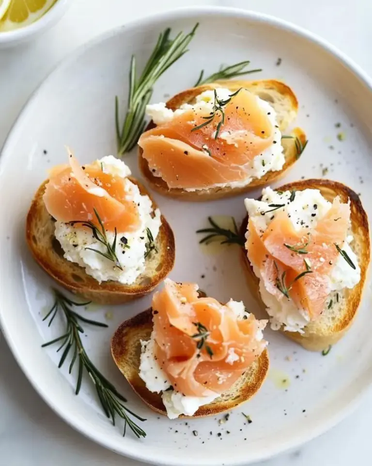 Homemade Smoked Salmon and Goat Cheese Bruschetta photo
