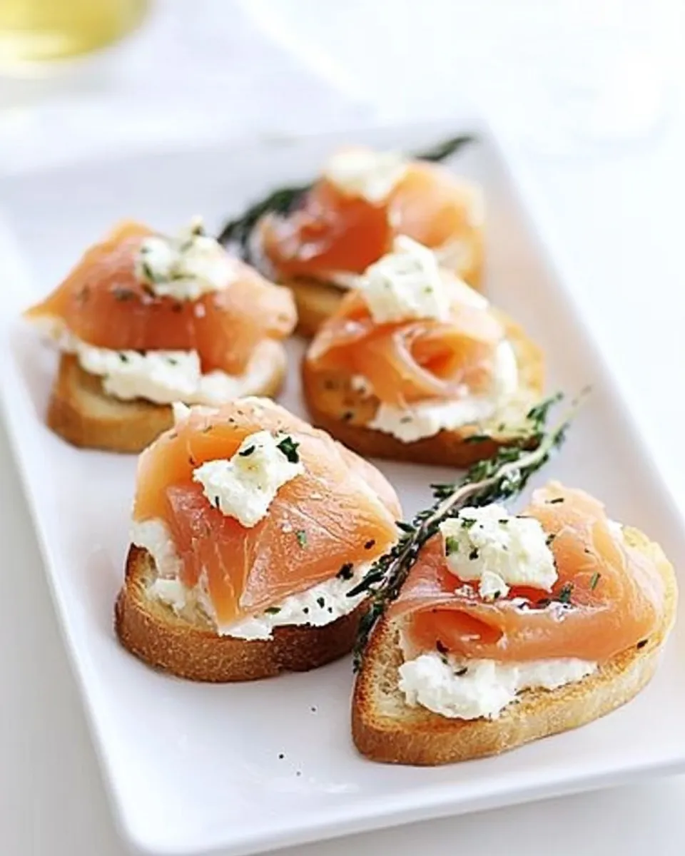 Classic Smoked Salmon and Goat Cheese Bruschetta image
