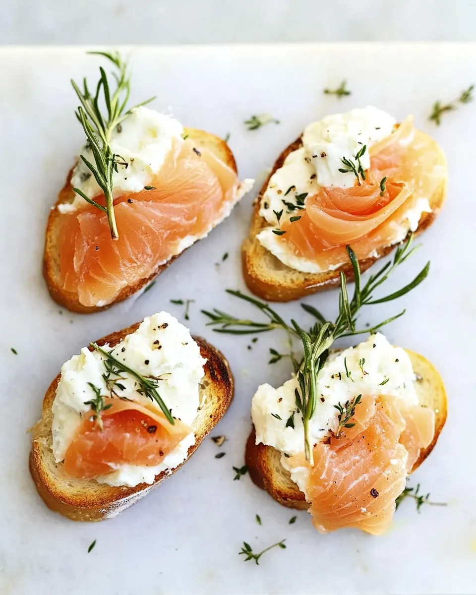 Delicious Smoked Salmon and Goat Cheese Bruschetta dish photo
