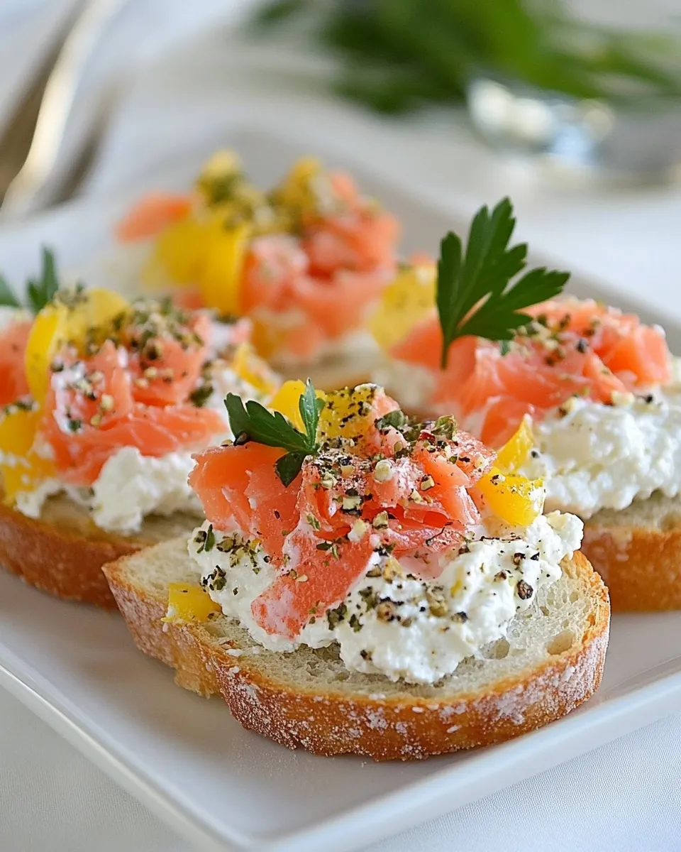 Easy Smoked Salmon and Ricotta Crostini Recipe recipe photo