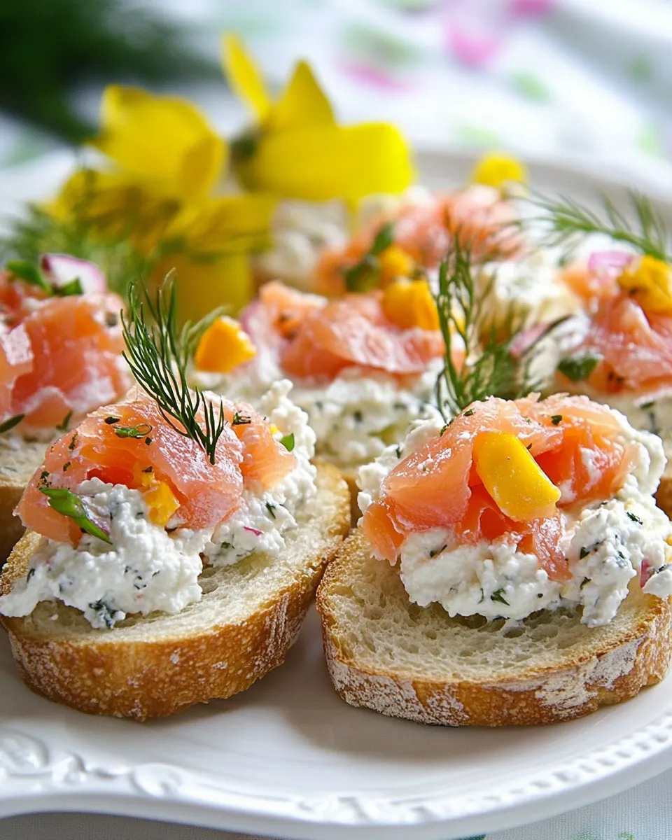 Delicious Smoked Salmon and Ricotta Crostini Recipe dish photo