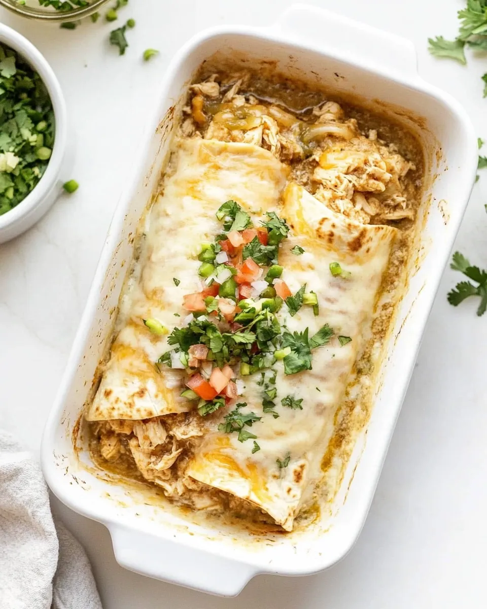 Delicious Smothered Green Chile Chicken Burritos image