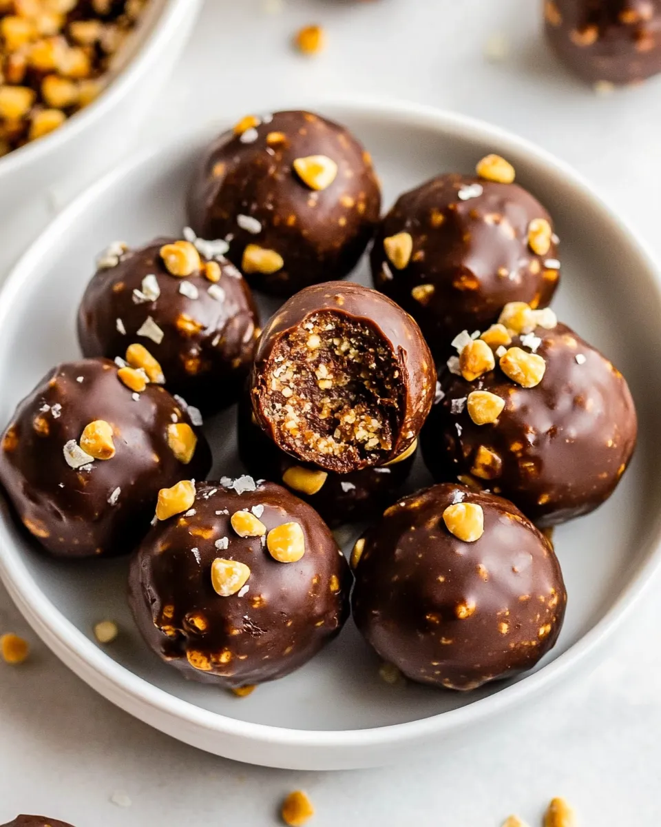 Healthy Snickers Protein Balls plate image