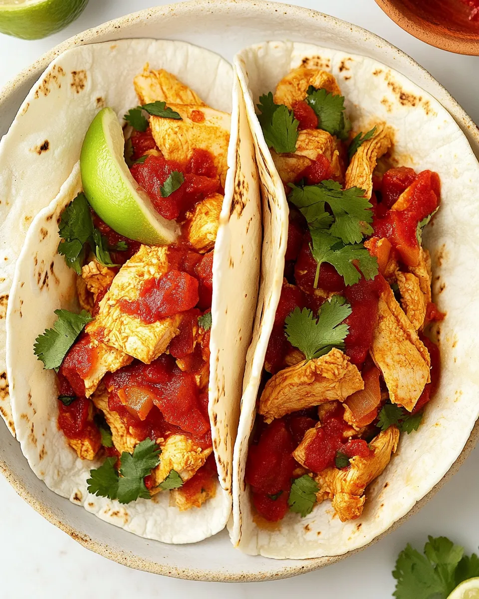 Quick Soft Chicken Tacos shot