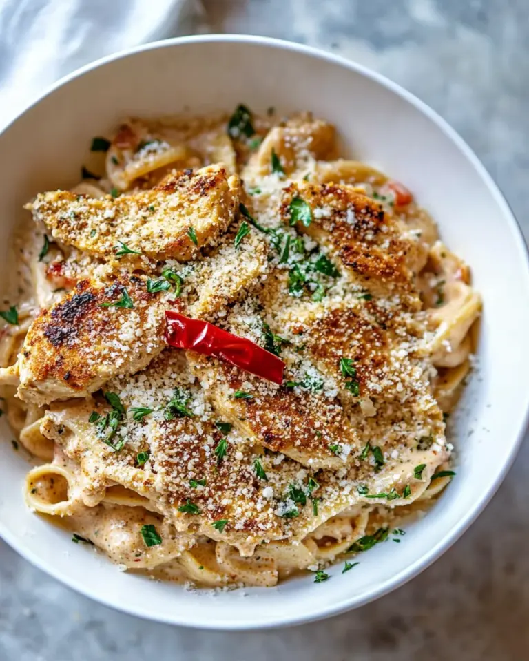 Easy Southern Style Creamy Parmesan Chicken Pasta. photo
