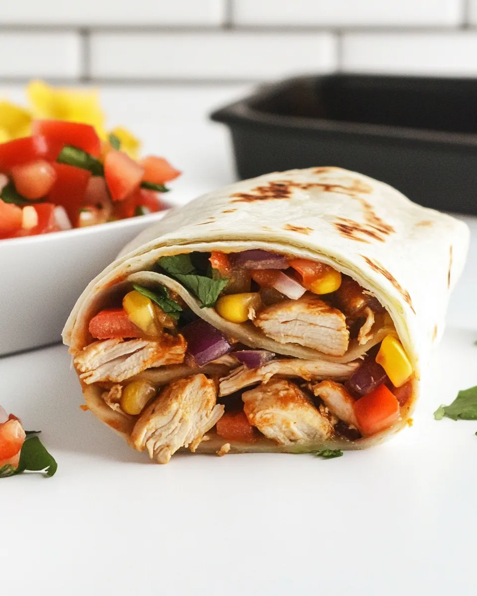 Easy Southwest Chicken Hummus Wrap shot