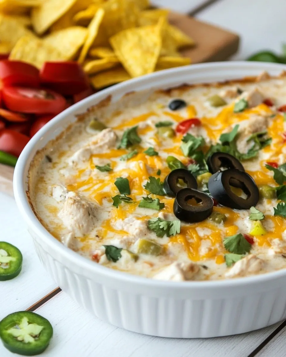 Delicious Southwest Hot Chicken Dip (Extra Cheesy) shot