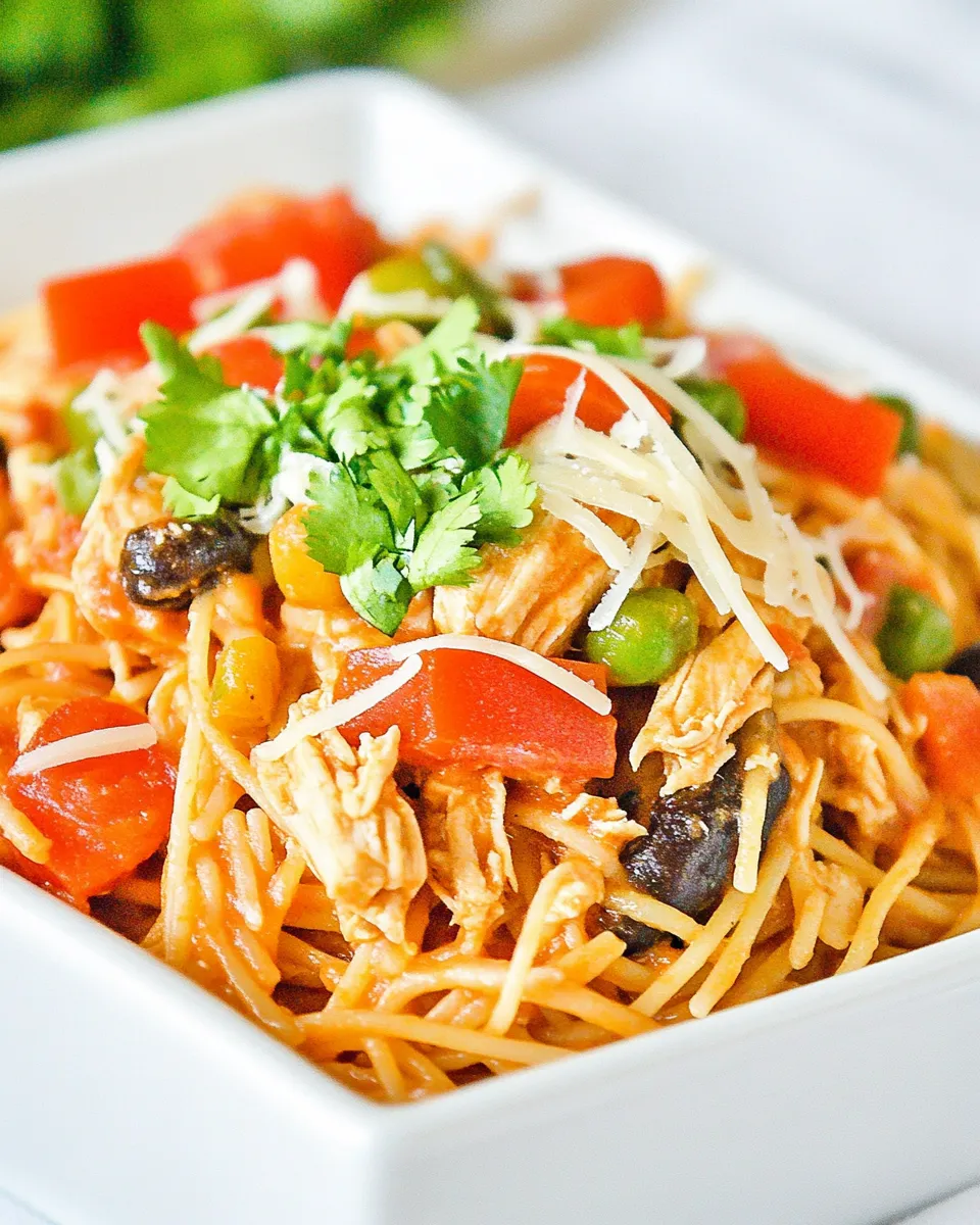 Classic Southwestern Chicken Spaghetti image