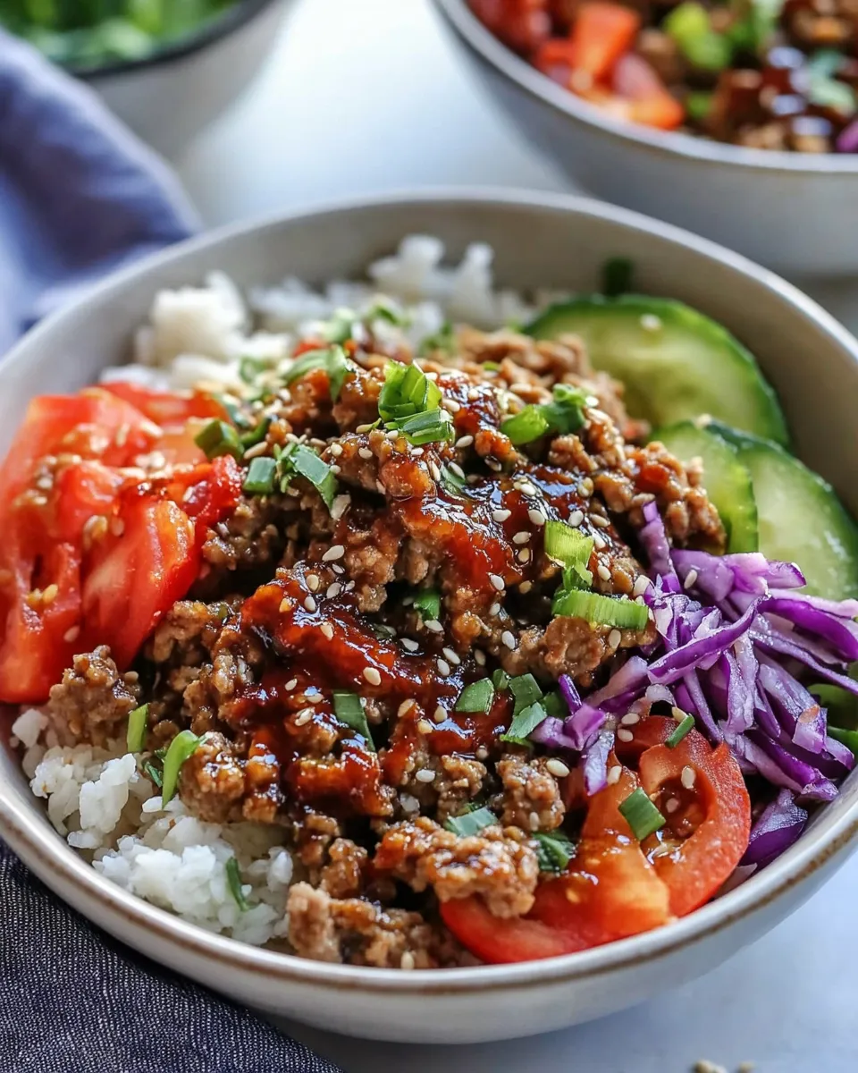 Homemade Soy-Ginger Ground Turkey Bowls photo