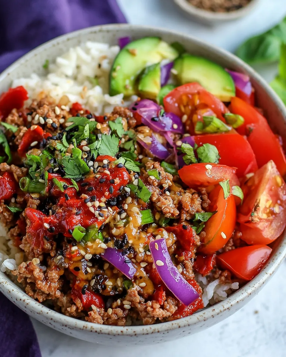Easy Soy-Ginger Ground Turkey Bowls dish photo