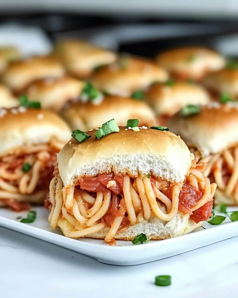 Easy Spaghetti Garlic Knot Sliders recipe photo
