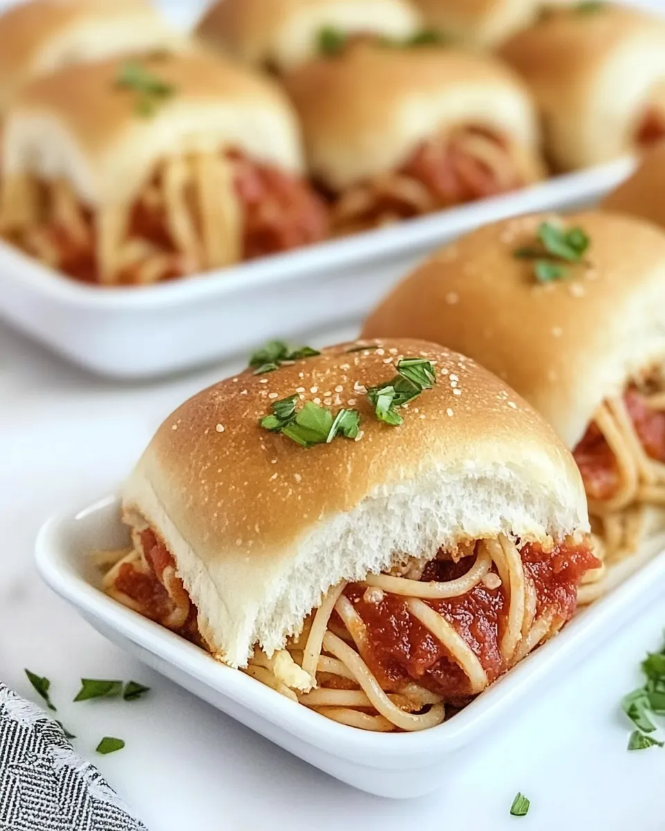 Delicious Spaghetti Garlic Knot Sliders shot