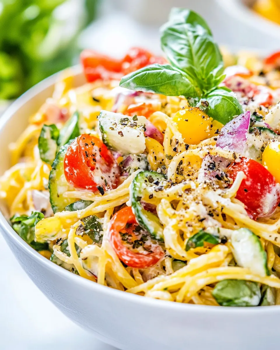Easy Spaghetti Pasta Salad recipe photo