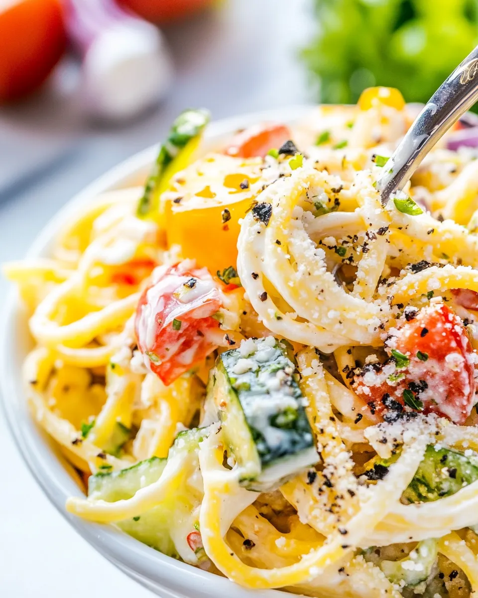 Delicious Spaghetti Pasta Salad shot