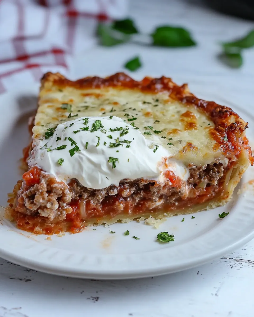 Easy Spaghetti Pie with Sour Cream recipe photo